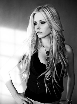 Avril Lavigne is hot in Black and White